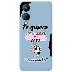 Funda Silicona Líquida Azul para Vivo Y17s diseño Vaca Dibujos