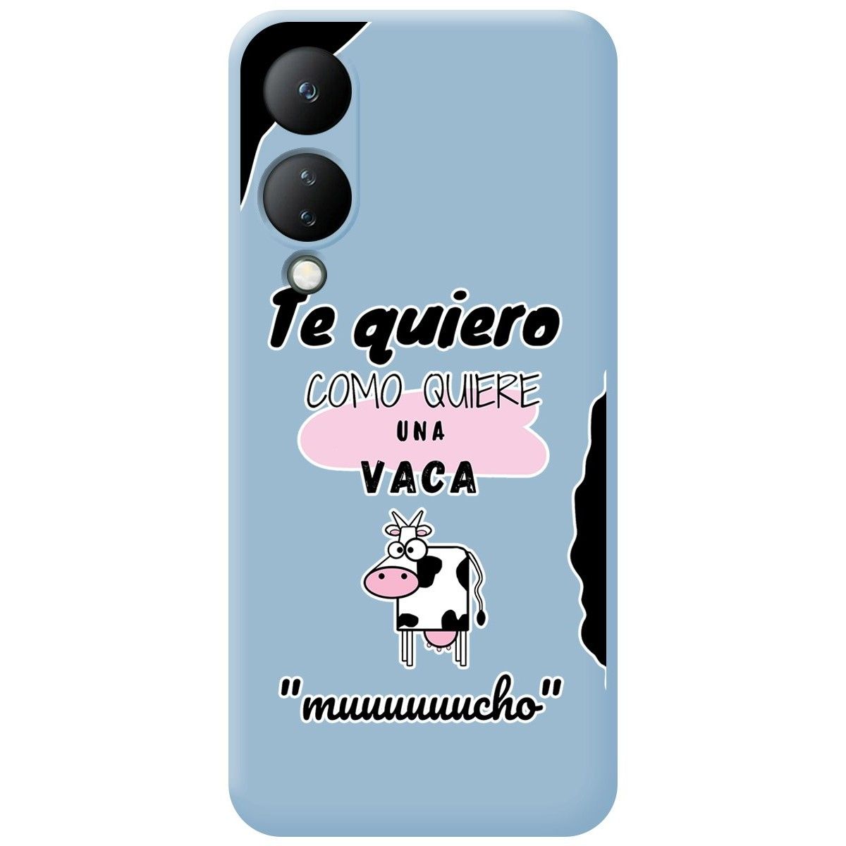 Funda Silicona Líquida Azul para Vivo Y17s diseño Vaca Dibujos