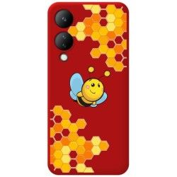 Funda Silicona Líquida Roja para Vivo Y17s diseño Abeja Dibujos