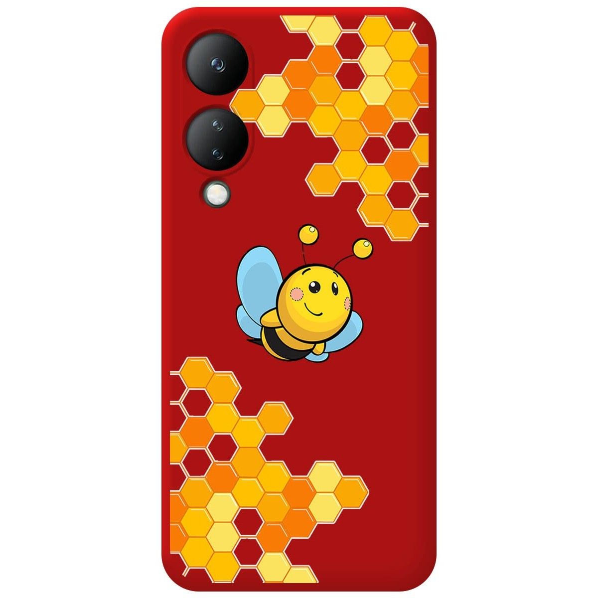 Funda Silicona Líquida Roja para Vivo Y17s diseño Abeja Dibujos