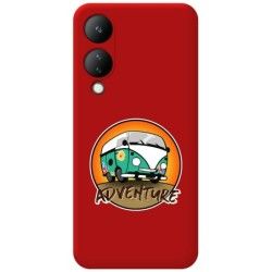Funda Silicona Líquida Roja para Vivo Y17s diseño Adventure Dibujos