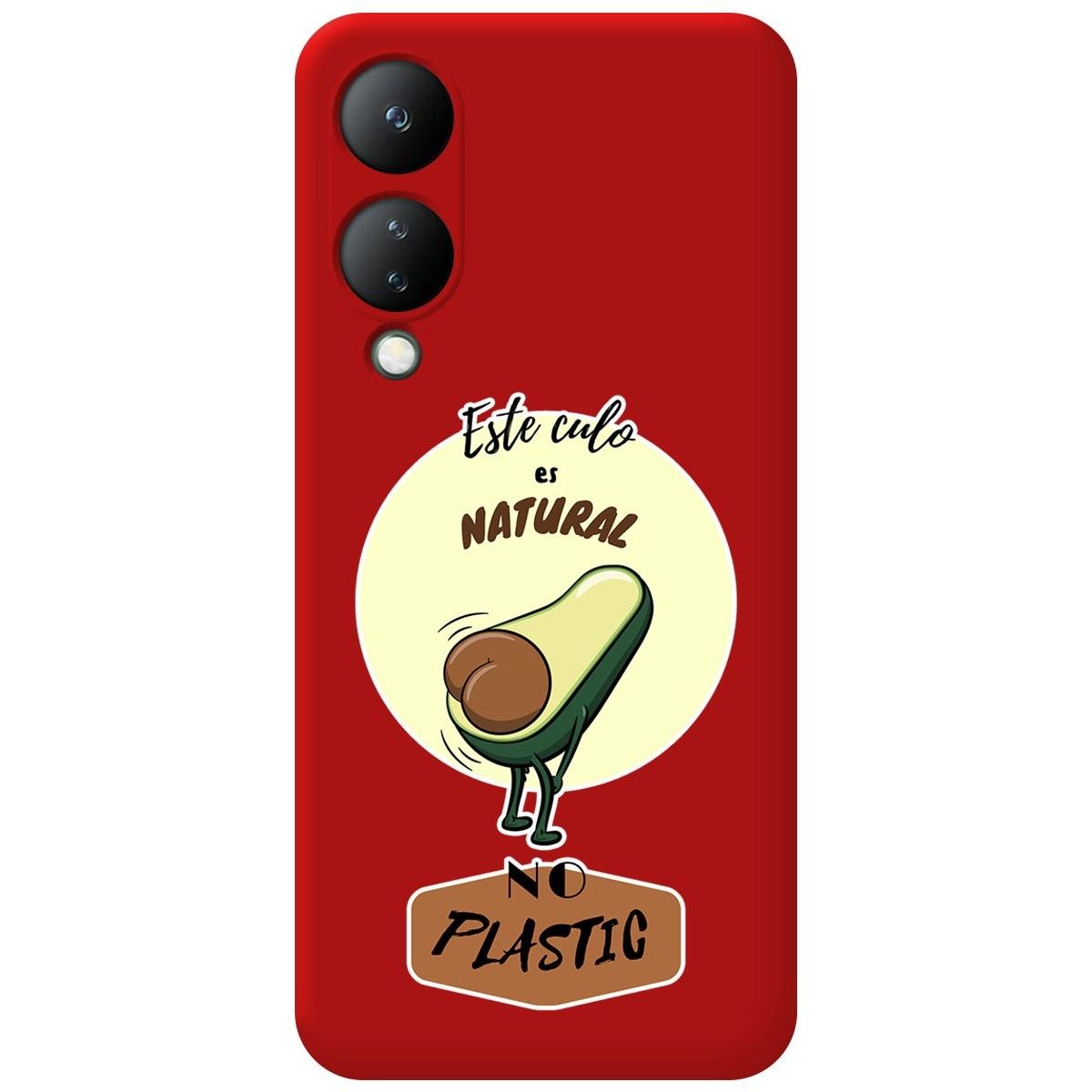 Funda Silicona Líquida Roja para Vivo Y17s diseño Culo Natural Dibujos