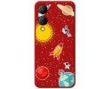 Funda Silicona Líquida Roja para Vivo Y17s diseño Espacio Dibujos