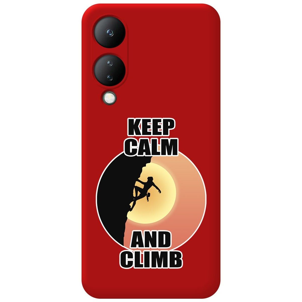 Funda Silicona Líquida Roja para Vivo Y17s diseño Mujer Escalada Dibujos