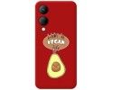 Funda Silicona Líquida Roja para Vivo Y17s diseño Vegan Life Dibujos