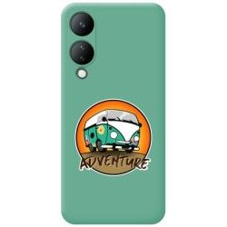 Funda Silicona Líquida Verde para Vivo Y17s diseño Adventure Dibujos