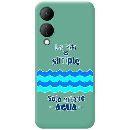 Funda Silicona Líquida Verde para Vivo Y17s diseño Agua Dibujos
