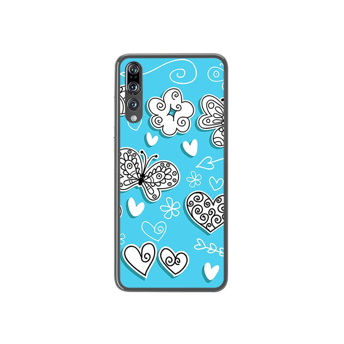 Funda Gel Tpu para Huawei P20 Pro Diseño Mariposas Dibujos