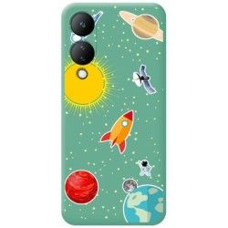 Funda Silicona Líquida Verde para Vivo Y17s diseño Espacio Dibujos