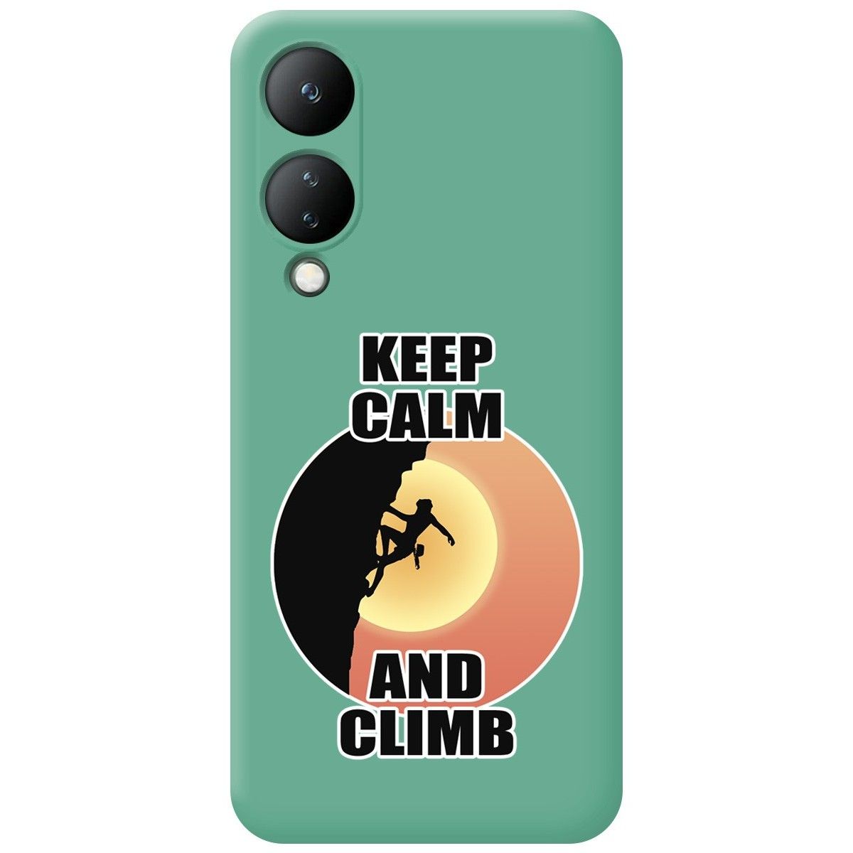 Funda Silicona Líquida Verde para Vivo Y17s diseño Mujer Escalada Dibujos