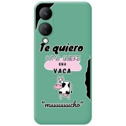 Funda Silicona Líquida Verde para Vivo Y17s diseño Vaca Dibujos