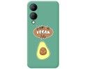 Funda Silicona Líquida Verde para Vivo Y17s diseño Vegan Life Dibujos