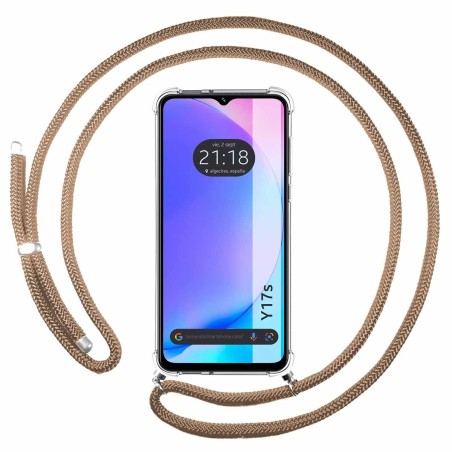 Funda Colgante Transparente para Vivo Y17s con Cordon Camel