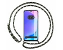 Funda Colgante Transparente para Vivo Y17s con Cordon Verde / Dorado