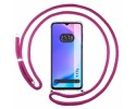 Funda Colgante Transparente para Vivo Y17s con Cordon Rosa Fucsia