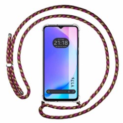 Funda Colgante Transparente para Vivo Y17s con Cordon Rosa / Dorado