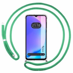 Funda Colgante Transparente para Vivo Y17s con Cordon Verde Agua