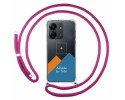 Personaliza tu Funda Colgante Transparente para Xiaomi Poco C65 con Cordon Rosa Fucsia Dibujo Personalizada