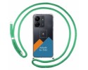 Personaliza tu Funda Colgante Transparente para Xiaomi Poco C65 con Cordon Verde Agua Dibujo Personalizada