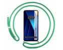 Funda Colgante Transparente para Xiaomi Poco C65 con Cordon Verde Agua