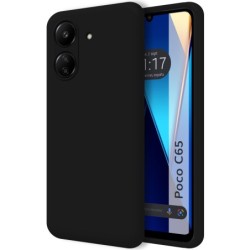 Funda Silicona Líquida Ultra Suave para Xiaomi Poco C65 color Negra