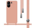 Funda Silicona Líquida con Cordón para Xiaomi Poco C65 color Rosa