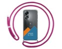 Personaliza tu Funda Colgante Transparente para Oppo A58 4G con Cordon Rosa Fucsia Dibujo Personalizada