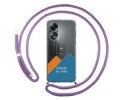 Personaliza tu Funda Colgante Transparente para Oppo A58 4G con Cordon Morado Dibujo Personalizada