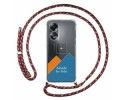 Personaliza tu Funda Colgante Transparente para Oppo A58 4G con Cordon Rosa / Dorado Dibujo Personalizada