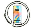 Funda Colgante Transparente para Oppo A58 4G con Cordon Verde / Dorado