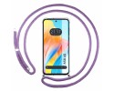Funda Colgante Transparente para Oppo A58 4G con Cordon Morado