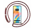 Funda Colgante Transparente para Oppo A58 4G con Cordon Rosa / Dorado