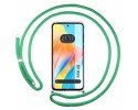 Funda Colgante Transparente para Oppo A58 4G con Cordon Verde Agua