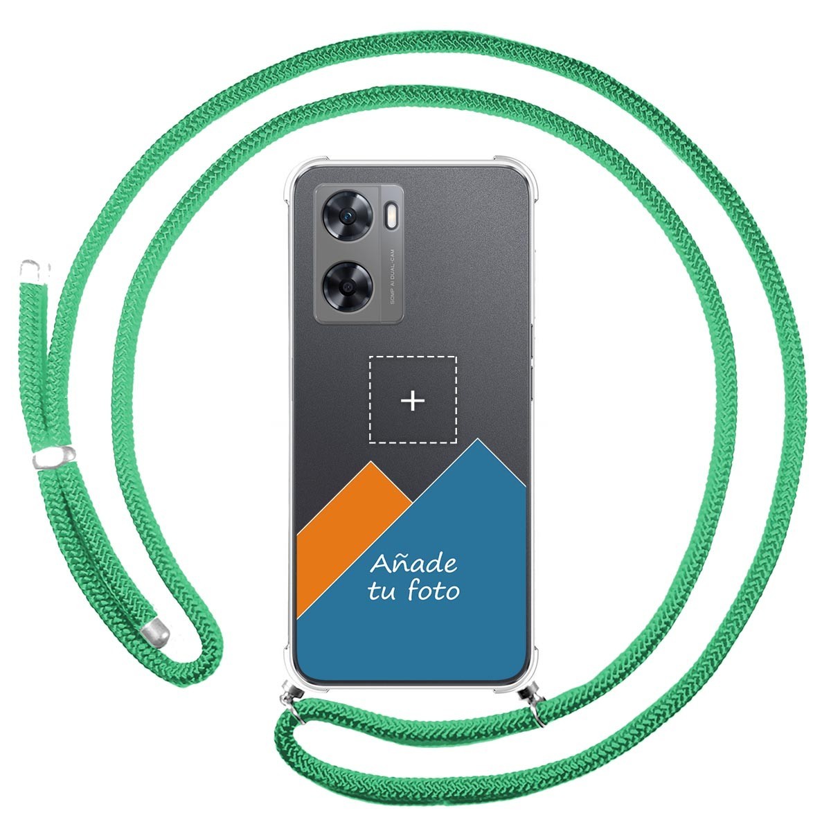 Personaliza tu Funda Colgante Transparente para Oneplus Nord N20 SE con Cordon Verde Agua Dibujo Personalizada