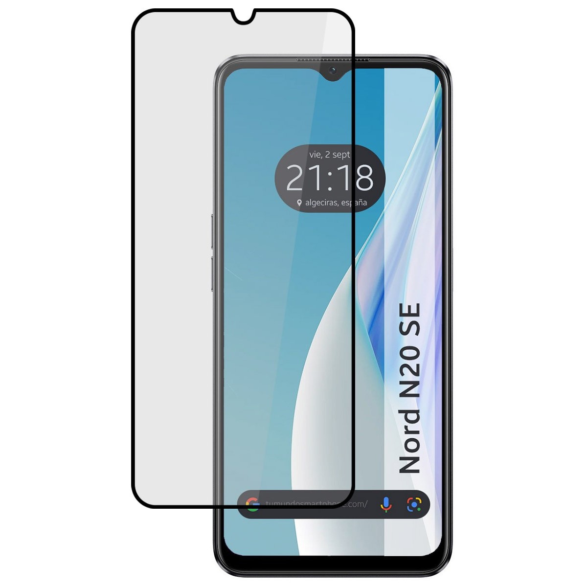 Protector Cristal Templado Completo 5D Full Glue Negro para Oneplus Nord N20 SE Vidrio