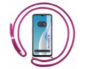 Funda Colgante Transparente para Oneplus Nord N20 SE con Cordon Rosa Fucsia
