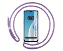 Funda Colgante Transparente para Oneplus Nord N20 SE con Cordon Morado