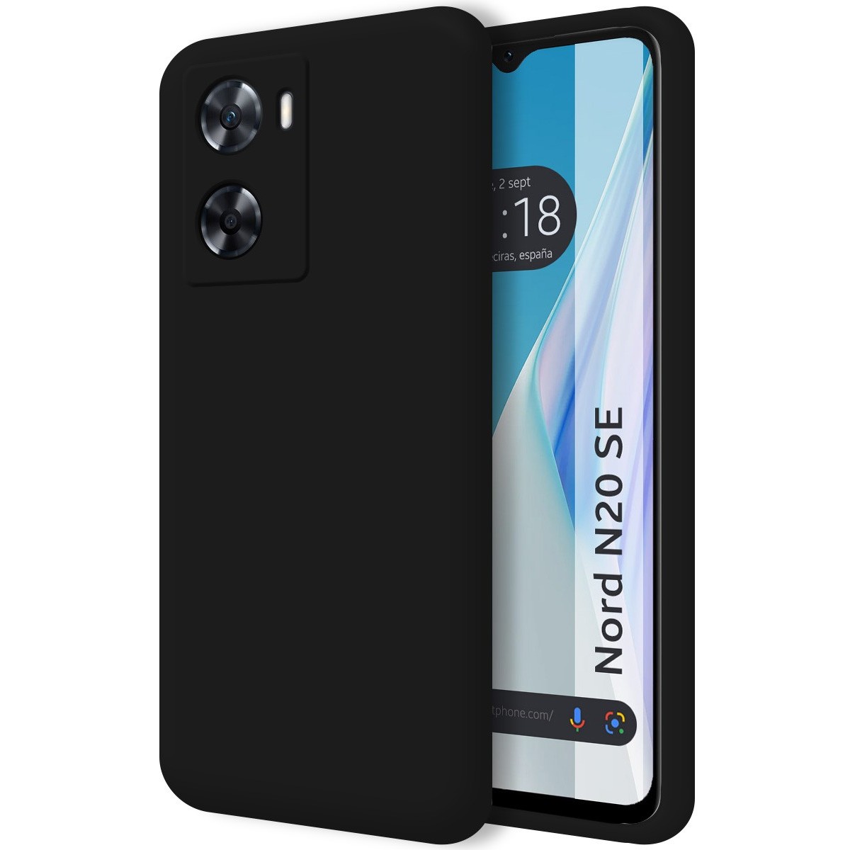 Funda Silicona Líquida Ultra Suave para Oneplus Nord N20 SE Color Negra