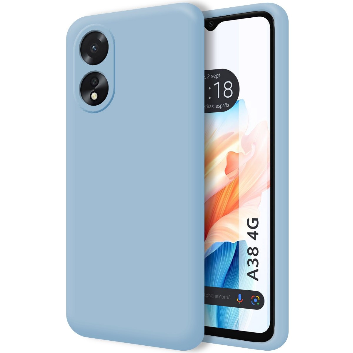 Funda Silicona Líquida Ultra Suave para Oppo A38 4G color Azul