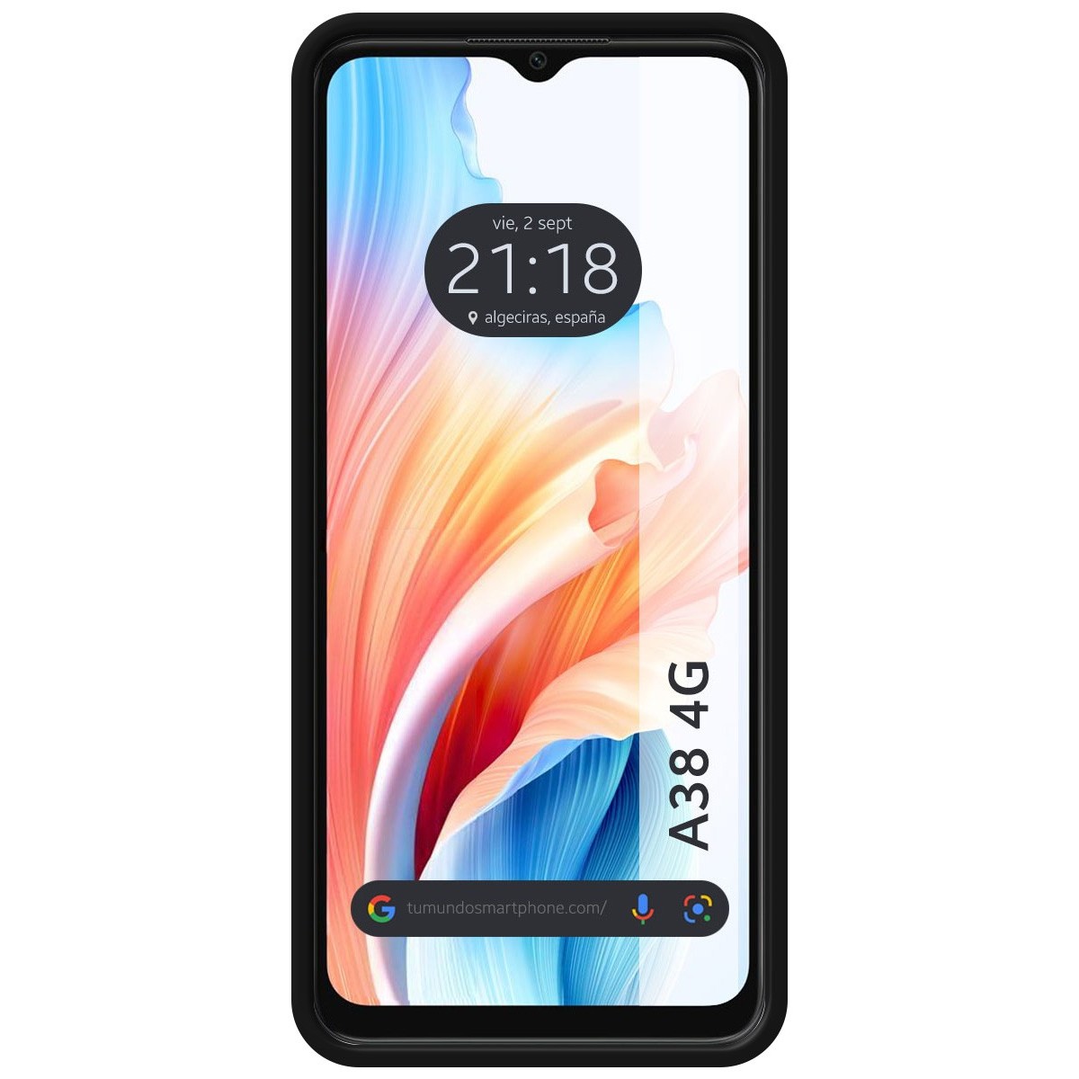 Funda Silicona Líquida Ultra Suave para Oppo A38 4G color Negra