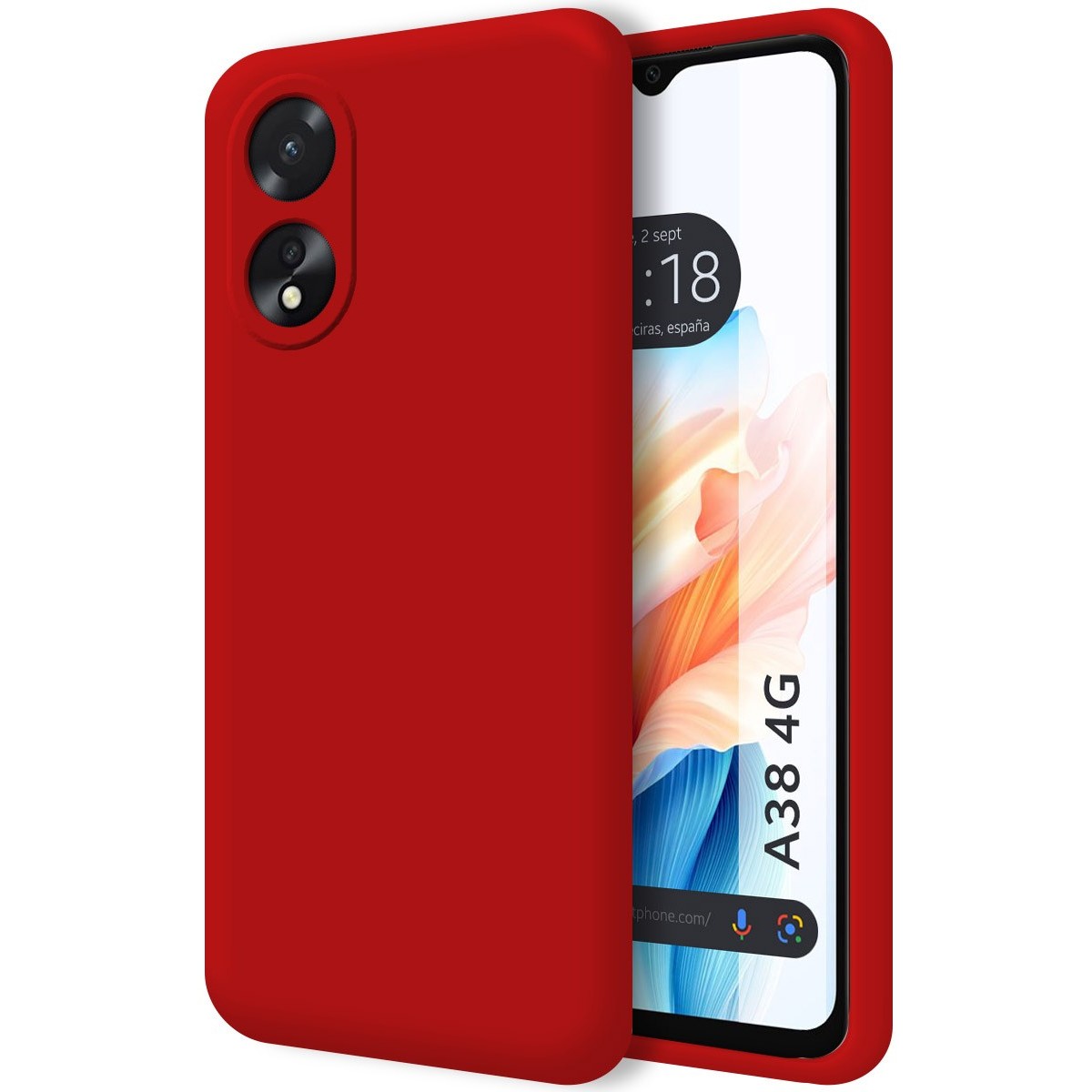 Funda Silicona Líquida Ultra Suave para Oppo A38 4G color Roja
