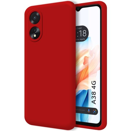 Funda Silicona Líquida Ultra Suave para Oppo A38 4G color Roja