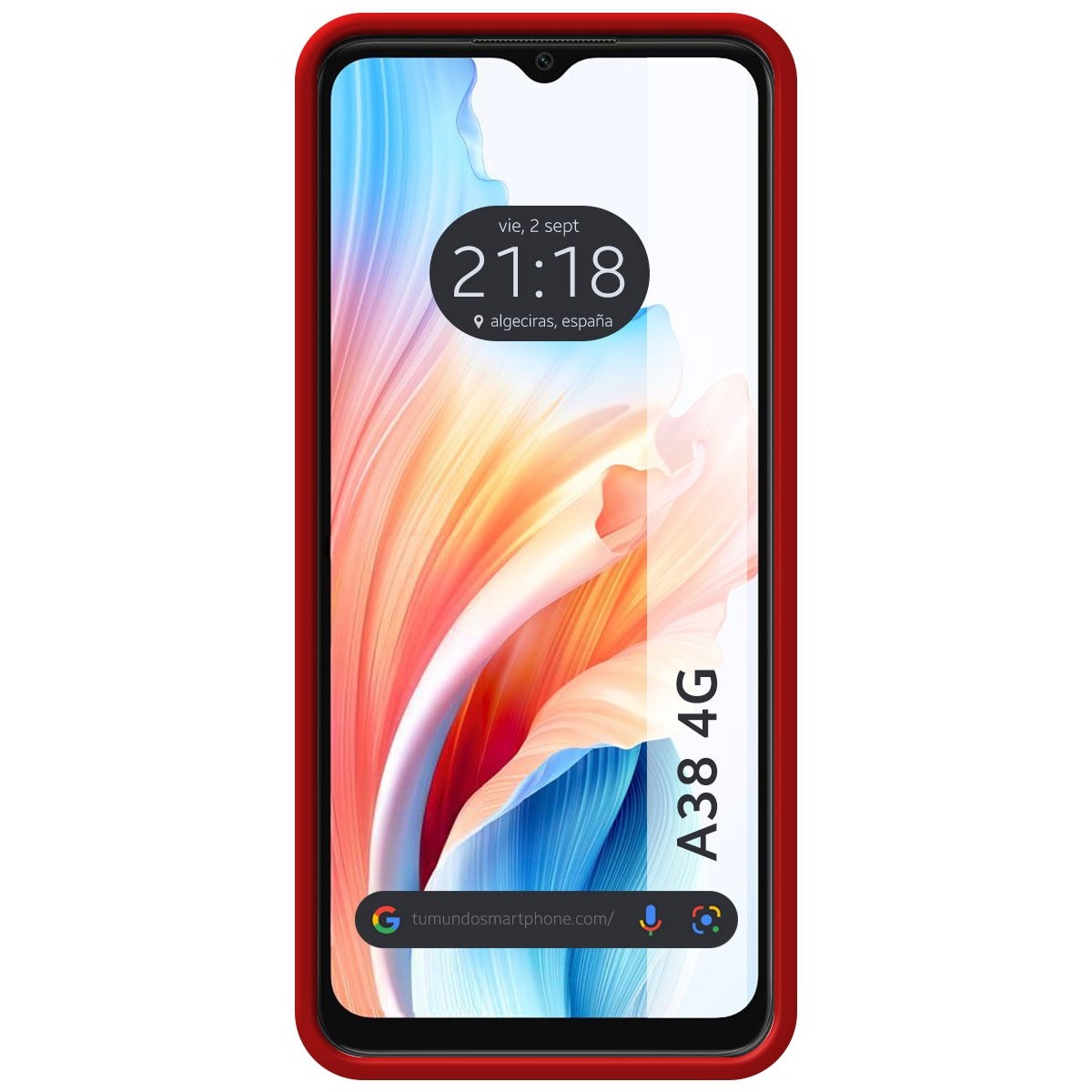 Funda Silicona Líquida Ultra Suave para Oppo A38 4G color Roja