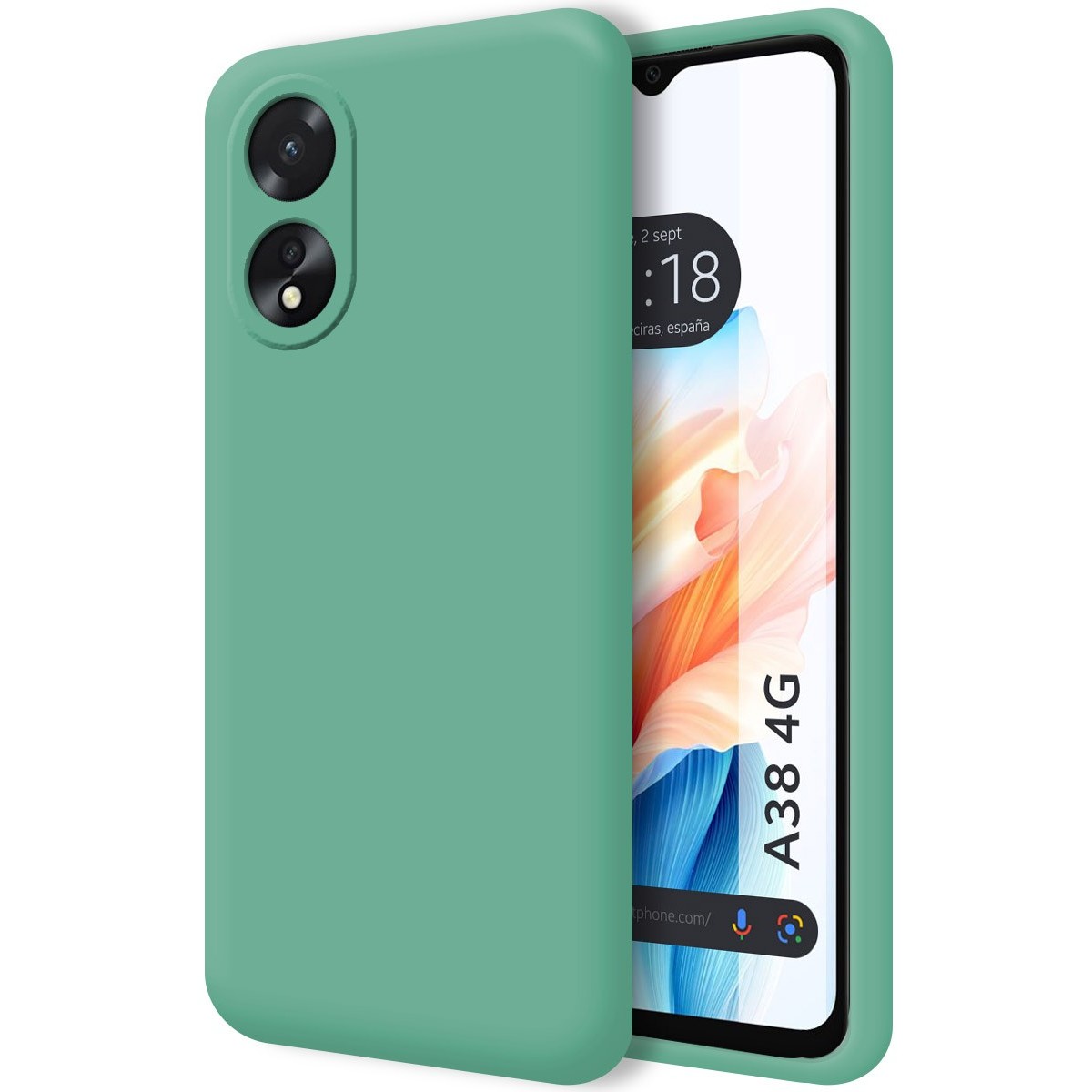 Funda Silicona Líquida Ultra Suave para Oppo A38 4G color Verde