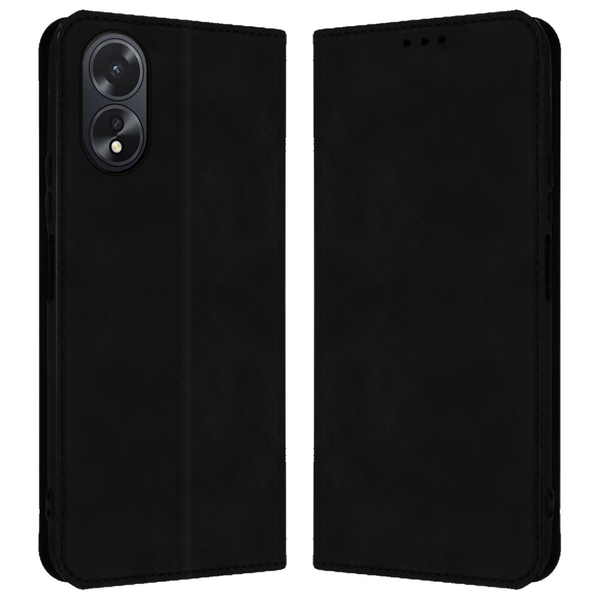 Funda libro de Polipiel con tarjetero para Oppo A38 4G color Negra