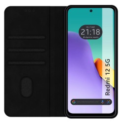 Funda libro de Polipiel con tarjetero para Xiaomi Redmi 12 5G color Negra 2