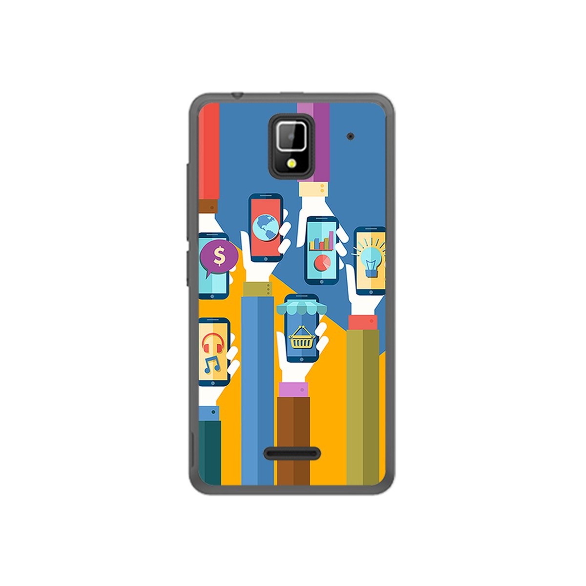 Funda Gel Tpu para Orange Rise 33 Diseño Apps Dibujos