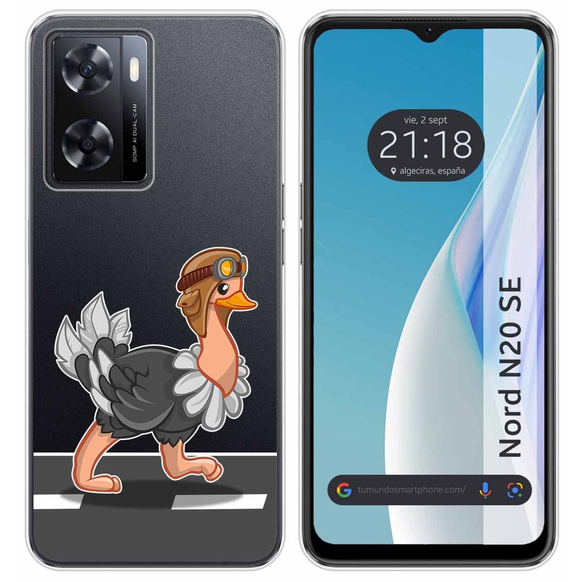 Funda Silicona Transparente para Oneplus Nord N20 SE diseño Avestruz Dibujos