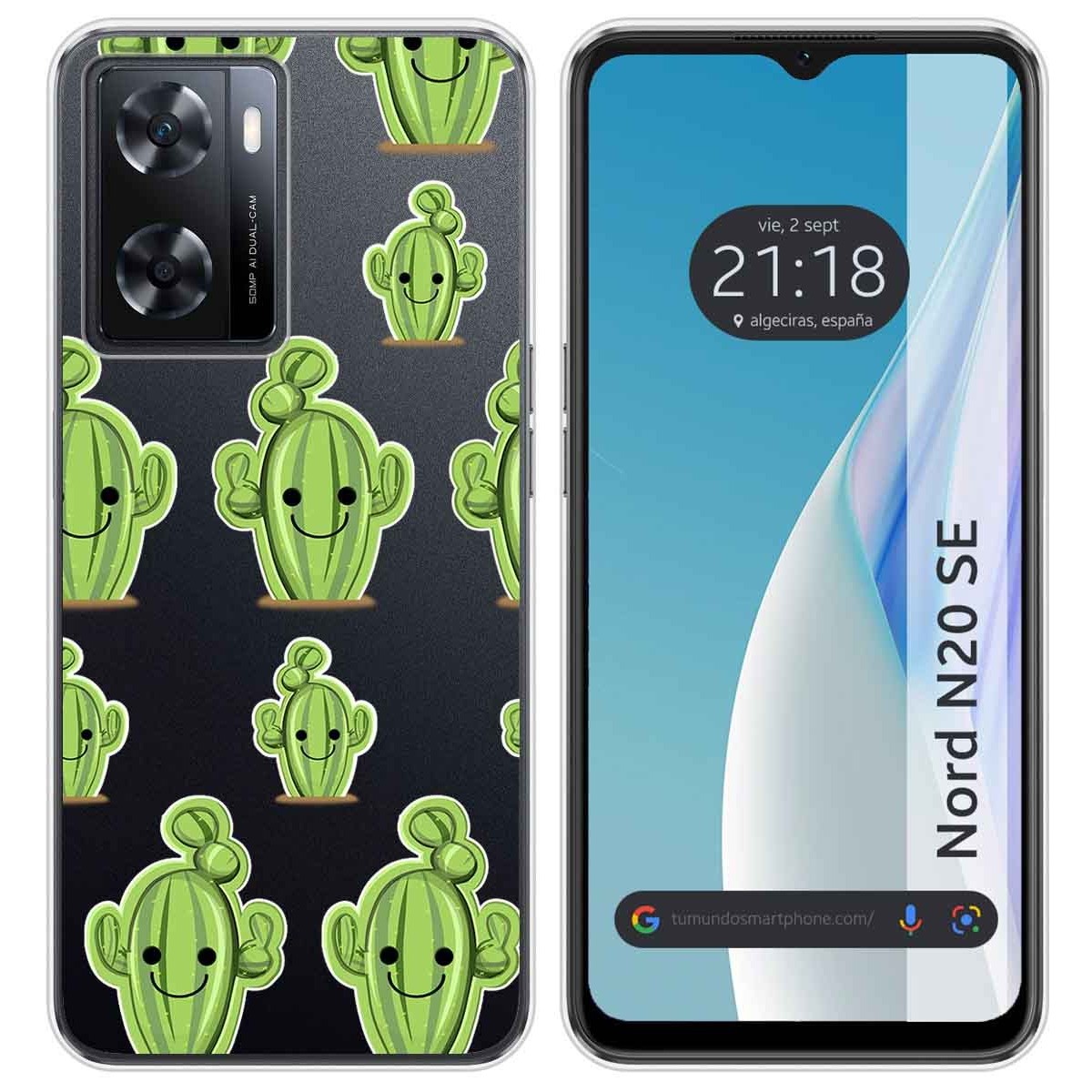 Funda Silicona Transparente para Oneplus Nord N20 SE diseño Cactus Dibujos