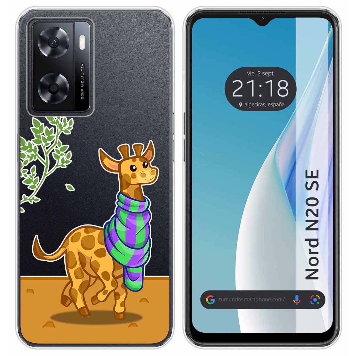 Funda Silicona Transparente para Oneplus Nord N20 SE diseño Jirafa Dibujos